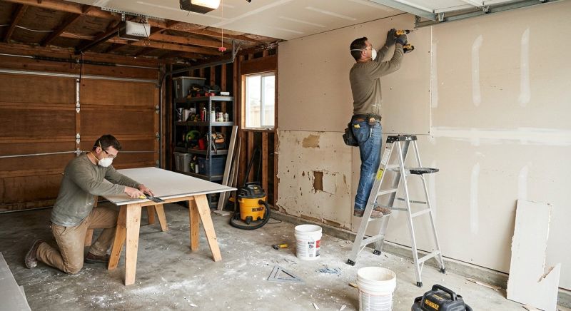 Garage Drywall Replacement in Wilmington, NC